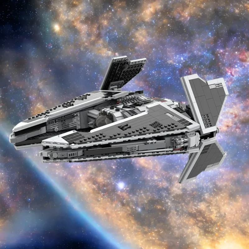 Set di blocchi di costruzione modello da 1656 pezzi – Fury Class Interceptor – Star Bat Sith Starfighter Diorama