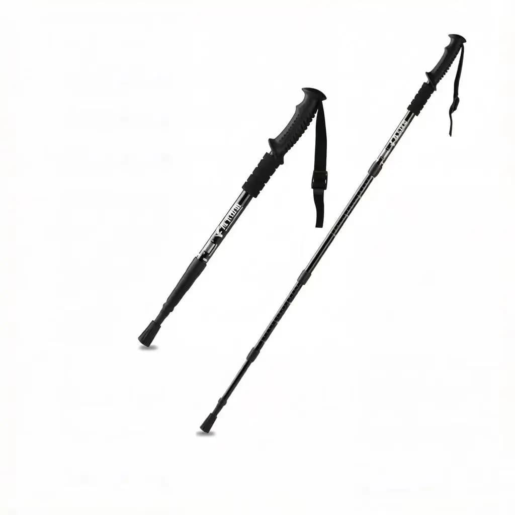 Aluminum Alloy Ultra-Light 3-Joint Telescopic Folding Trekking Pole Adjustable Length Anti-Slip Multi-Functional Outdoor