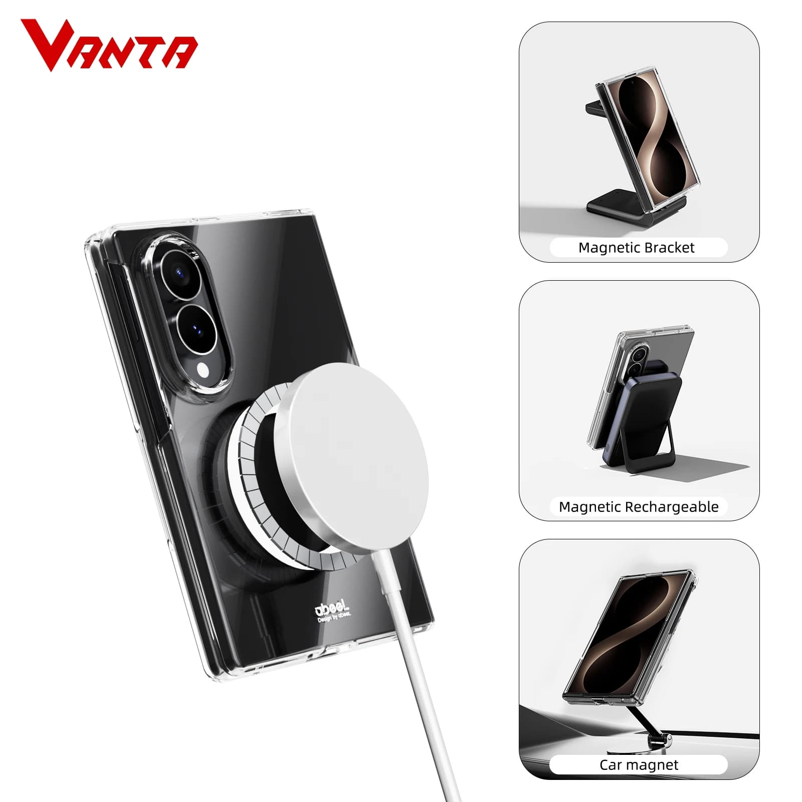 For Samsung Galaxy Z Fold 8 Magnetic Clear Case N52 Ultra Thin Transparent Non-yellowing Scratch Resistant PC Cover zfold8 wide