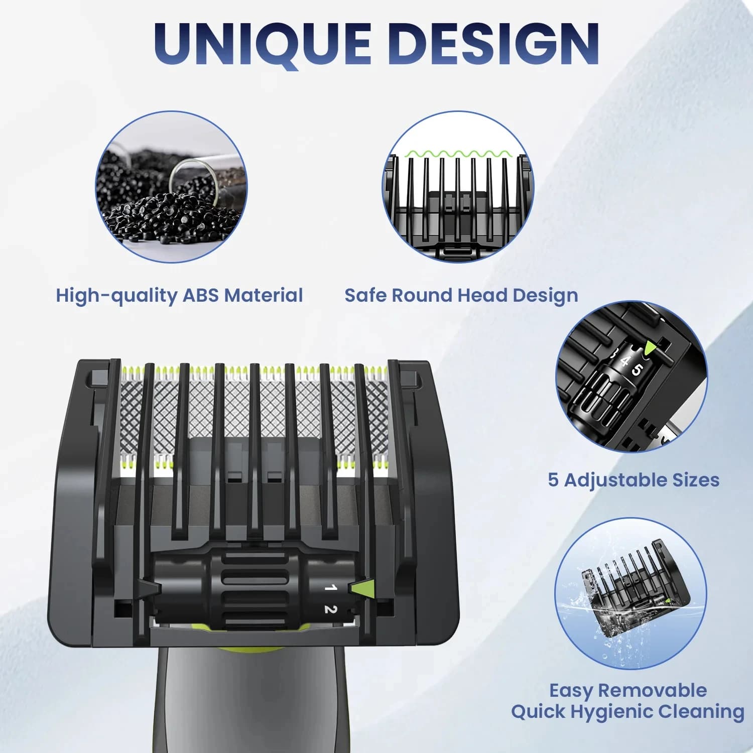 Guide comb 5-in-1 Adjustable 1-5mm to Rulebarba One Blade QP2520 QP2530 QP2620 QP2630 QP2724 QP2834