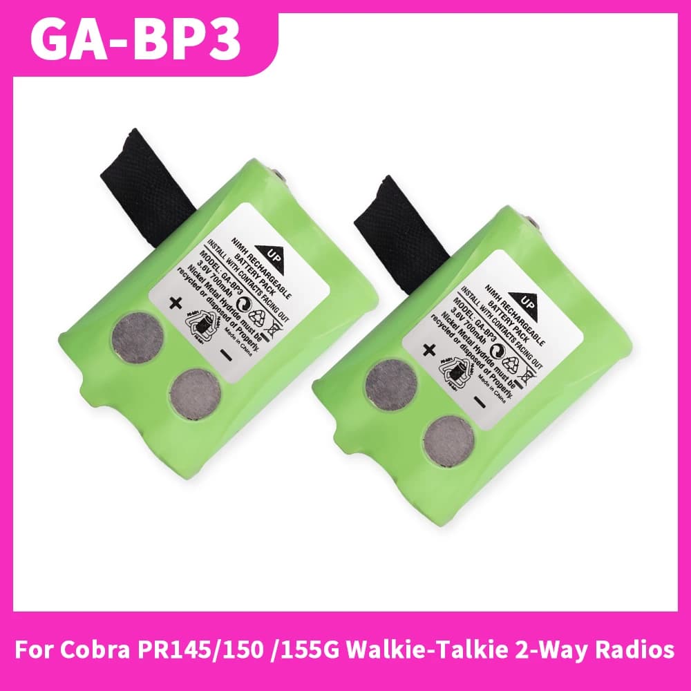 Batteria GA-BP3 da 3,6 V 700 mAh per Cobra PR145/150 /155G Walkie-Talkie Radio a 2 vie Batterie NiMH Batteria da 1-10 pezzi