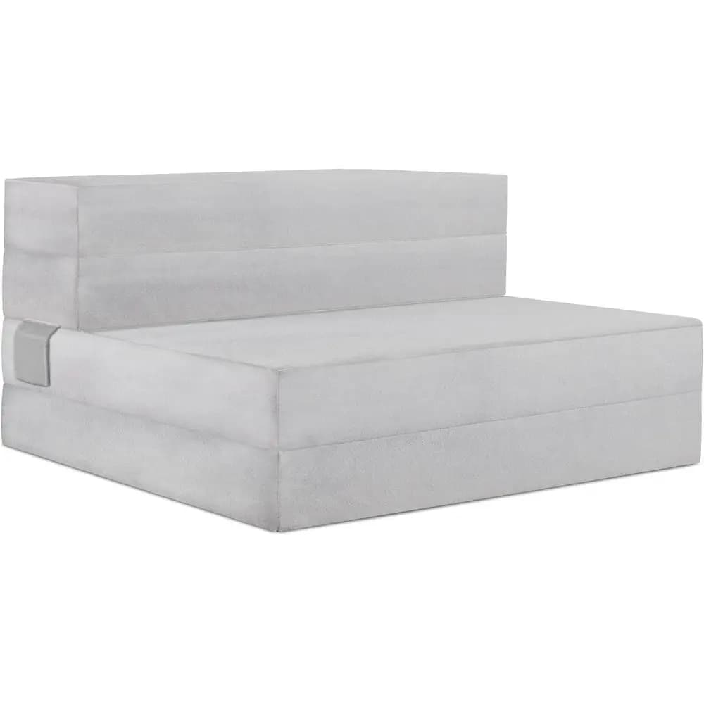 Twin XL portable sofa bed with washable velvet cover and non-slip base - 78L x 38W x 4.5H