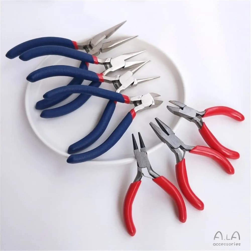 Pinze fai da te fatte a mano in acciaio inossidabile di alta qualità strumenti per l'avvolgimento di perline pinze per gioielli pinze diagonali forbici per pinze a punta