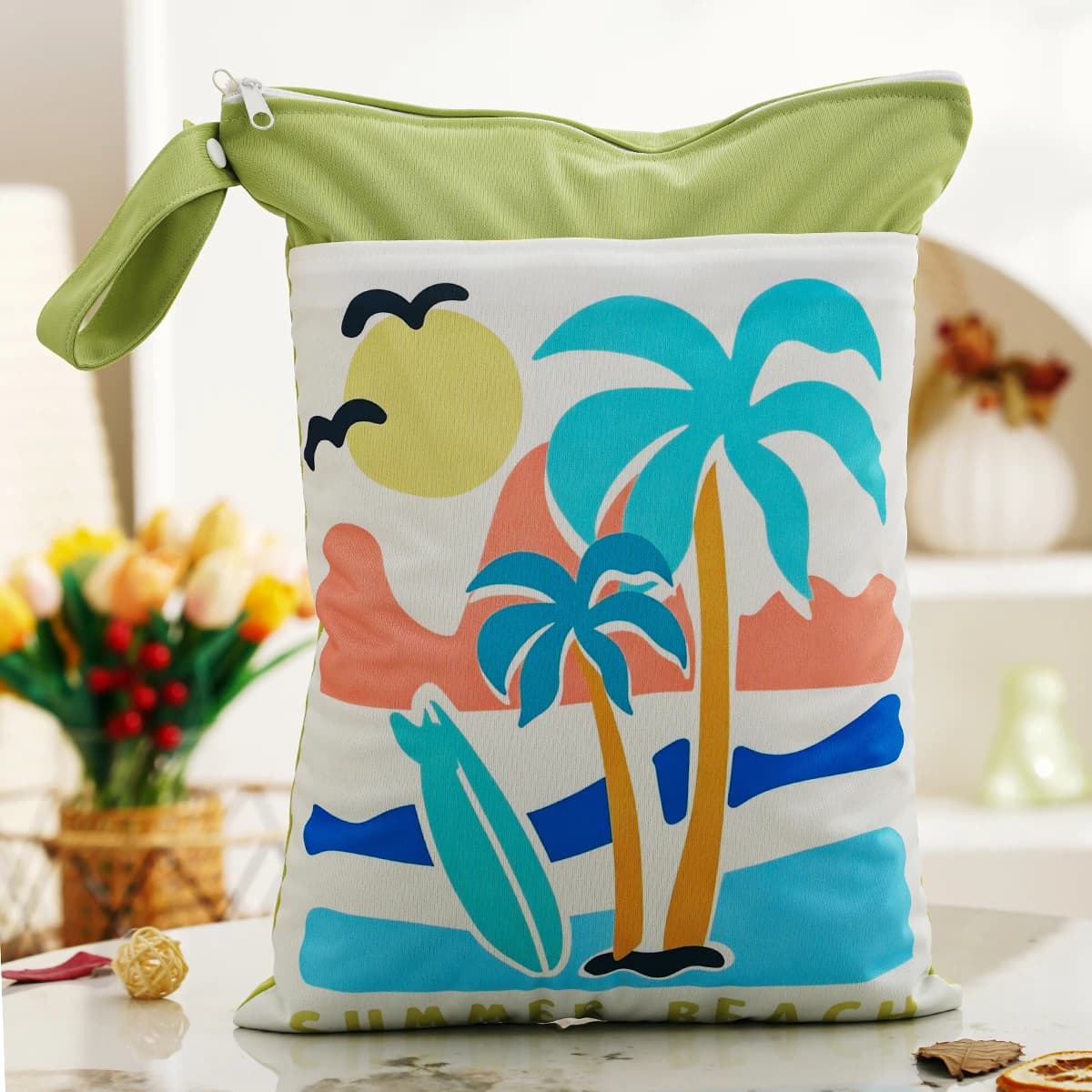 Elinfant 1 Pc New Pattern Diaper Bags Waterproof And Moisture Proof Double Zipper Design Dry Wet Separation Baby Carrier Bags