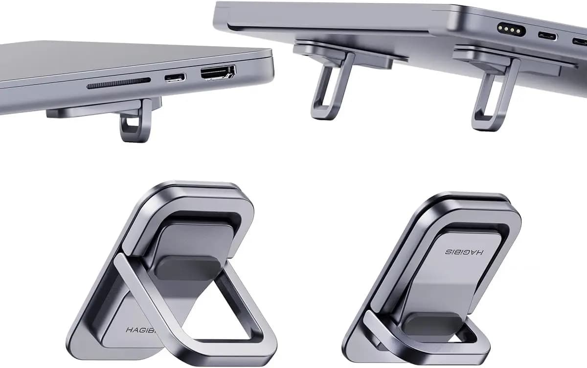 Supporto Regolabile per Laptop con Base di Raffreddamento, Rialzo Ergonomico per MacBook Air Pro e Tablet