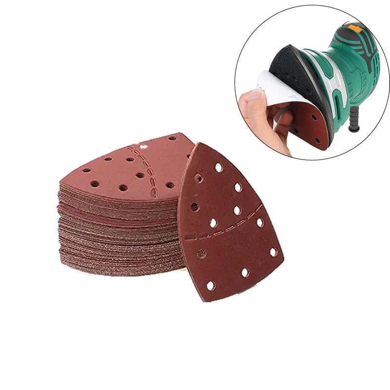 10/60 pz Carta Abrasiva Triangolare per Levigatrice Dettaglio 11 Fori per Levigatrice Multifunzione Bosch PSM 160A Detail Palm 40-240 Grane