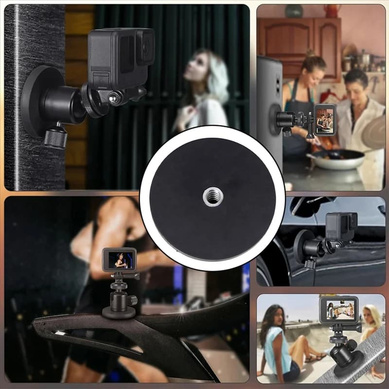 ! Hot sale!! Base with magnetic suction bracket Photo accessories with action camera support with 1/4 inch screw nut