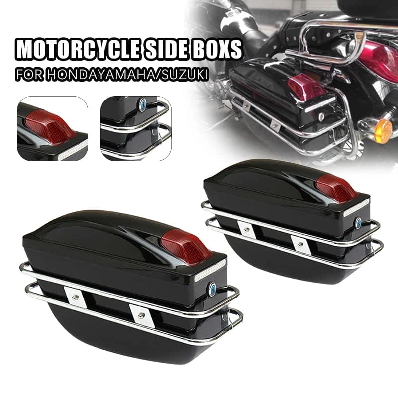Scatole laterali universali per moto Bagagli Serbatoio Coda Borsa per attrezzi Custodia rigida Borse da sella Tronco laterale per Honda/Yamaha/Suzuki