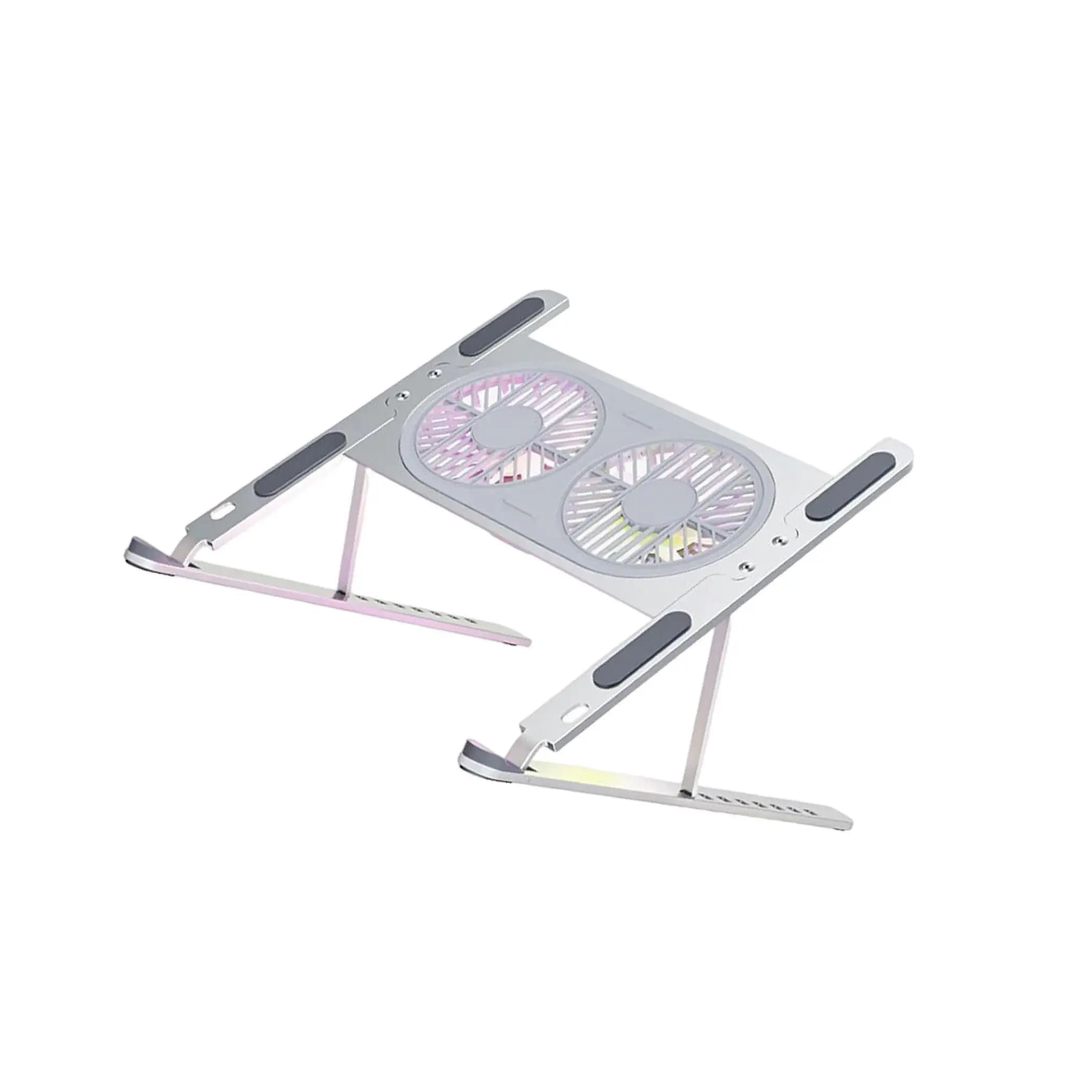 Supporto per laptop con ventole di raffreddamento Twin Turbo leggero per laptop da 14-17 pollici Argento