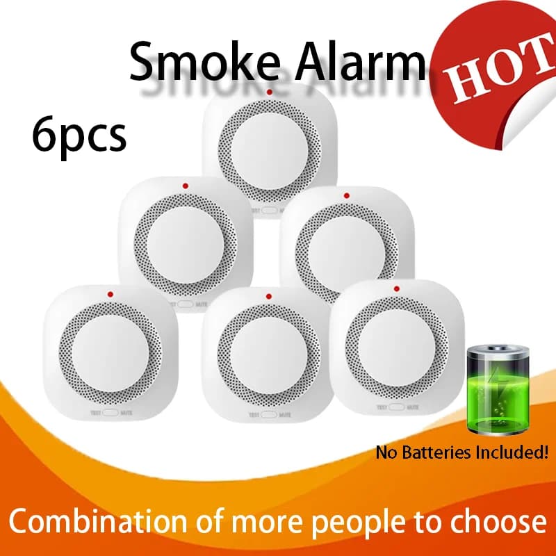 Rilevatore di fumo intelligente WiFi XUK, allarme ad alta sensibilità con suono da 85 dB e controllo remoto tramite APP, sensore di sicurezza antincendio per casa/ufficio/cucina
