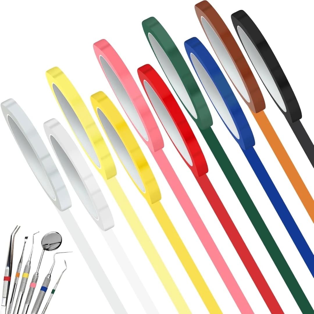 1 rotolo di nastro di identificazione dentale PET nastro Marla resistente alle alte temperature nastro per marcatura di strumenti dentali per fornitura clinica di laboratorio odontoiatrico