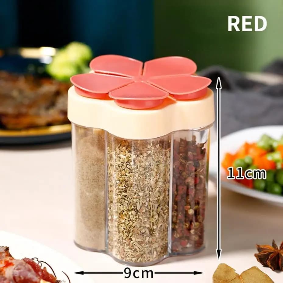 Barattolo per condimenti Contenitore in plastica Bottiglia per condimenti Organizzatore di spezie Contenitore per condimenti da campeggio all'aperto Set di gadget da cucina
