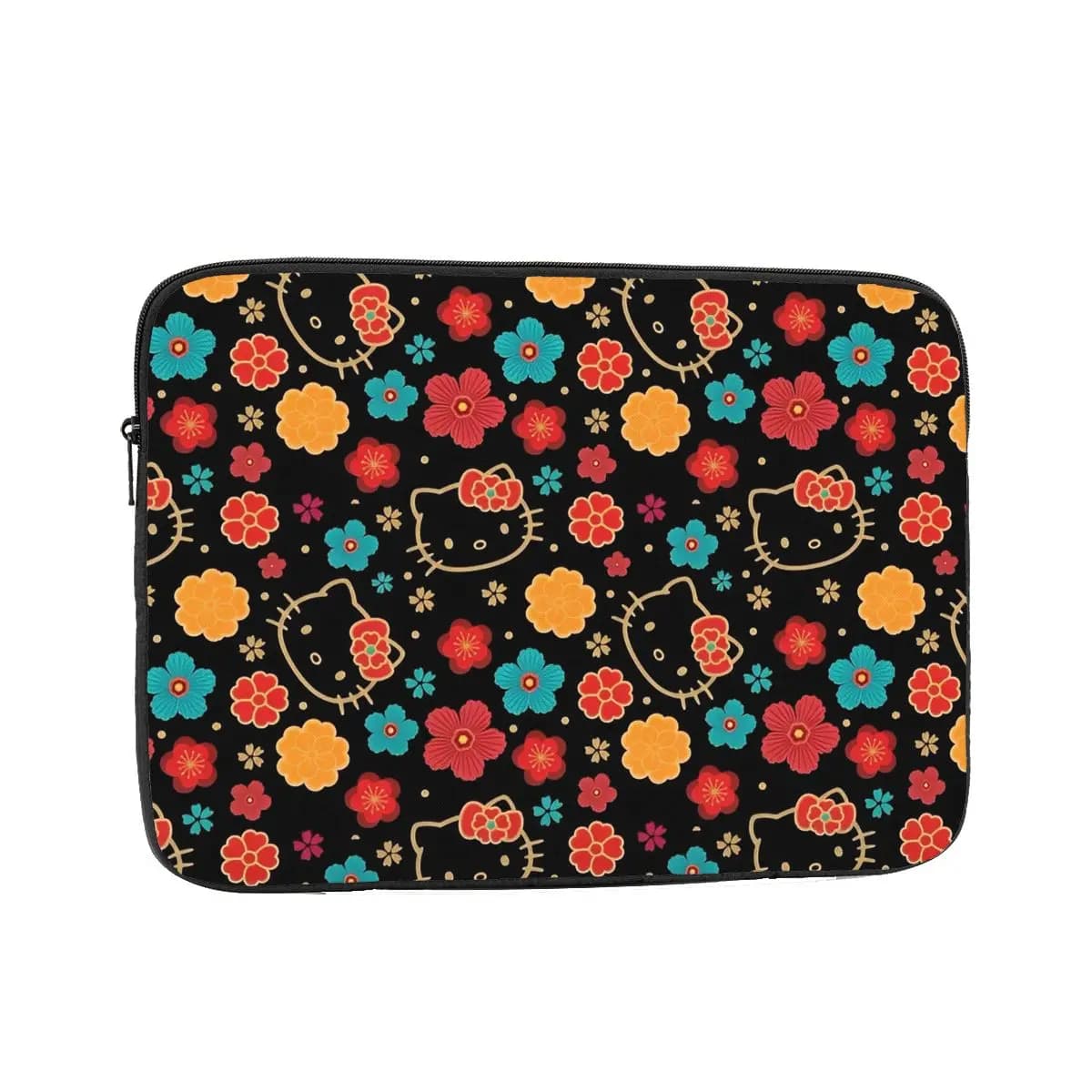 Custodia per notebook per laptop Custodia per tablet nera Hello Kitty Custodia antiurto per simpatico cartone animato 12 "13" 15 "17".