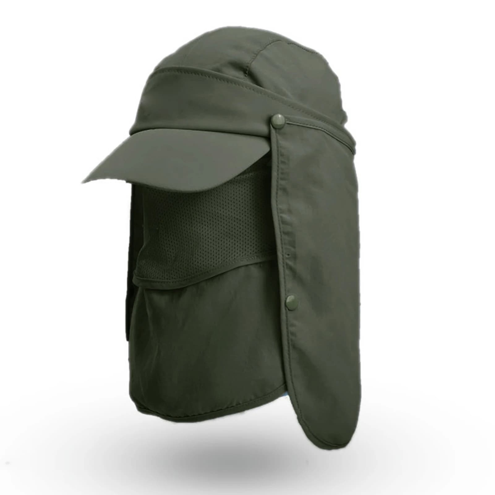 Cappello da Sole con Protezione Rimovibile per Viso e Collo, Asciugatura Rapida, Traspirante, per Pesca, Esterno Estivo, Protezione Solare, Tesa Larga