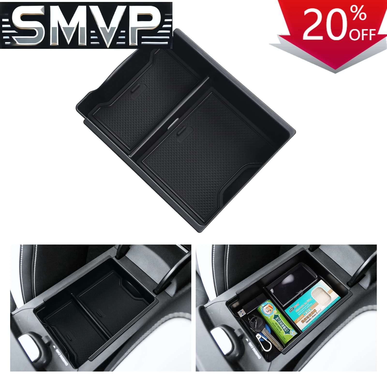 Adatto per Smart # 1 Smart # 1 # 3 Scatola portaoggetti per bracciolo per console centrale per auto, vassoio, organizer, accessori interni, riordino centrale