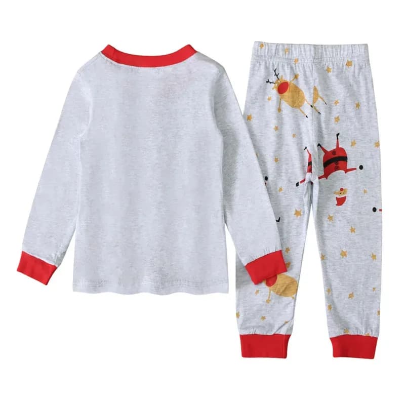 Simpatico pigiama natalizio da Babbo Natale per bambini Top a maniche lunghe Pantaloni 2 pezzi Set di abbigliamento da notte per bambini autunno inverno