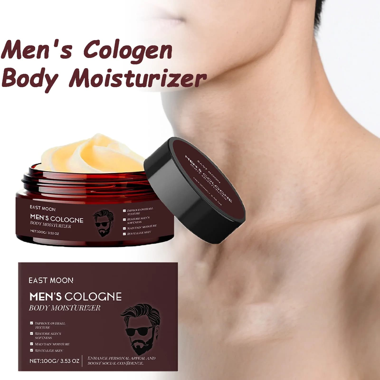 Crema idratante per il corpo Colonia da uomo Nutrienti profondi Fragranza a lunga durata Assorbimento rapido Lozione per il corpo profumata legnosa non grassa Cura della pelle