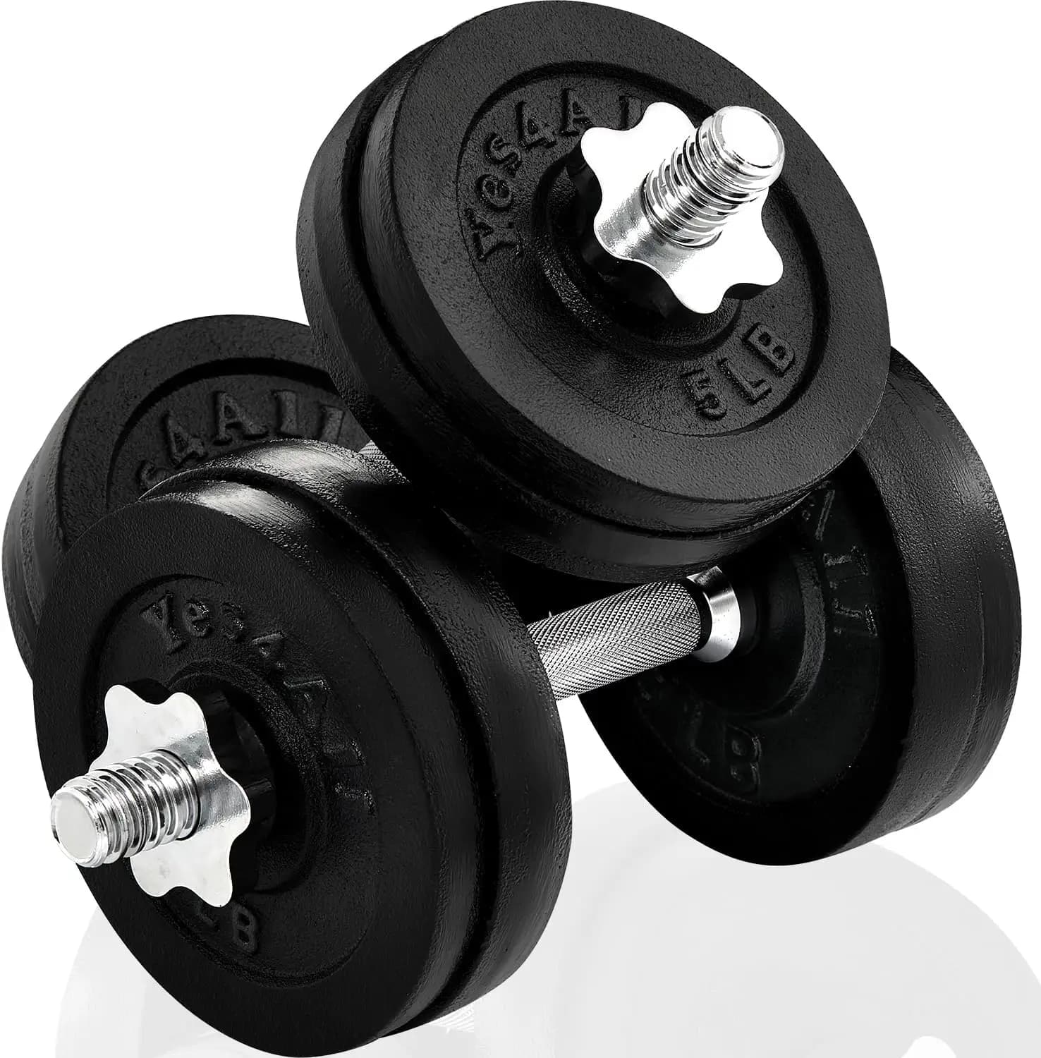 Adjustable handlebar set with weight plates - Exercise equipment, options from 40 pounds to 200 pounds