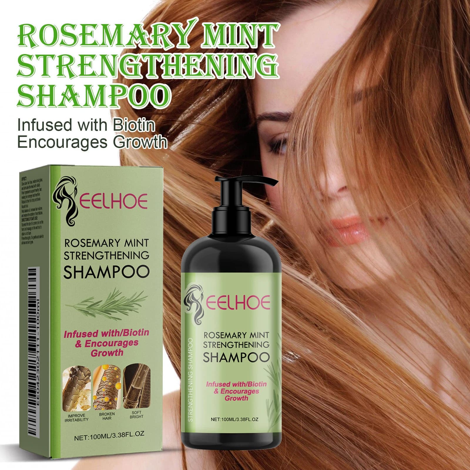 Shampoo for mint hair to rosemary Coconut oil Essence Repairing Dry curls damaged Hair soft shampoo refreshing nutrient