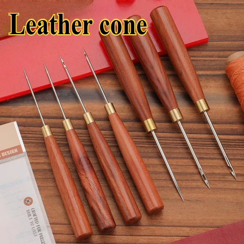 16.2-16.5 cm Leather Handle Wood Scratch Leather Belt Leather Belt Wallet Shoe Bag Perforator Punching Manual Punching Fine Punterole Ago