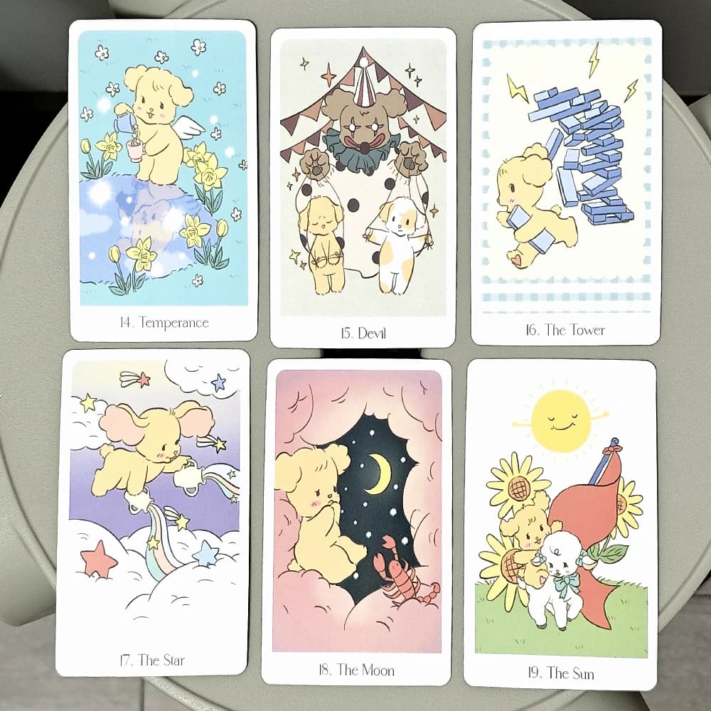 Mazzo di tarocchi Chouchou da 10,3 * 6 cm 78 carte dei tarocchi Kawaii