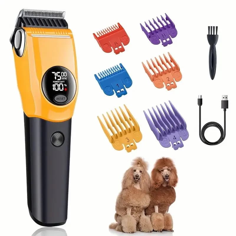 Tosatrice professionale per animali domestici, tosatrice per cani e gatti, 7500 giri/min, LED, adatta per animali di taglia grande, media e piccola.