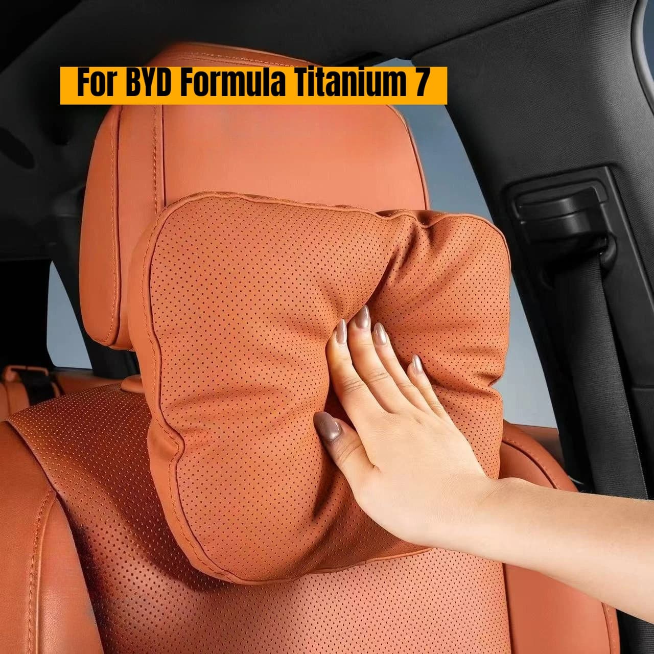Cuscino Poggiatesta e Supporto Lombare in Pelle Nappa Cloud-Touch per Auto BYD Formula Titanium 7, Accessori Interni