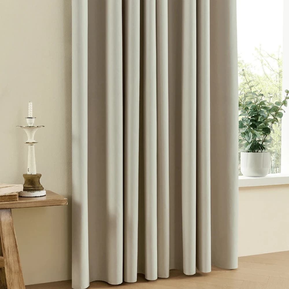 1pc eleganti tende oscuranti al 100% monostrato con design del foro dell'anello superiore, per soggiorno, camera da letto, senza trapani, estetica