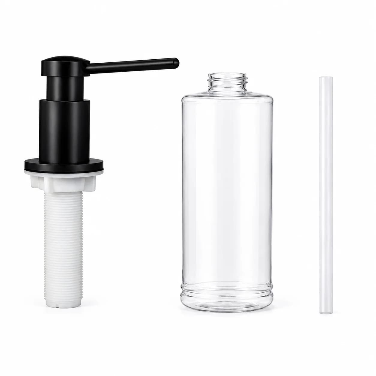 Moderno dispenser di sapone da incasso in ottone per lavello da cucina – bottiglia ricaricabile da 17 once, finitura resistente alle macchie