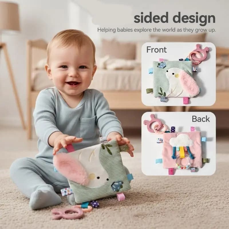 Colorato Coniglio Bambino Asciugamano Lenitivo Giocattolo Piuma Facile da Impugnare Promuovere lo Sviluppo Visivo Stimolazione