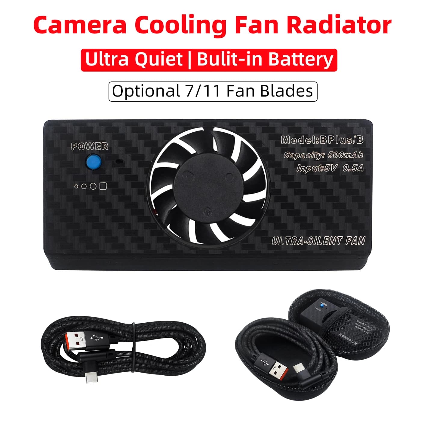 Sistema di raffreddamento della fotocamera Radiatore ventola di raffreddamento per trasmissione live ultra silenzioso con batteria incorporata per A7M3 A6400 A6000 A7riii