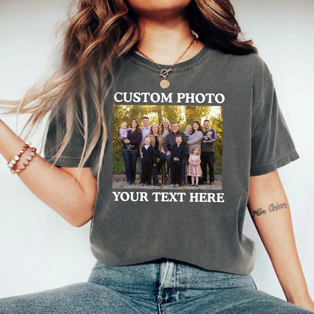 O Neck Female T Shirt Custom Graphic Photo Picture Personalized Text Design Loose Fashion Daily Wear Birthday Celebration Gift