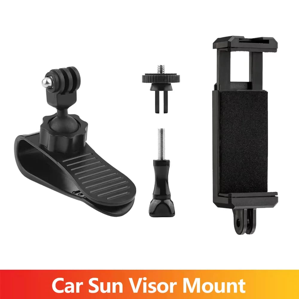 Support for auto parasol visor with phone clip for GoPro Hero 13 12 11 10 9, smartphone, SJCAM, AKASO, Insta360, DJI Osmo Action Camera
