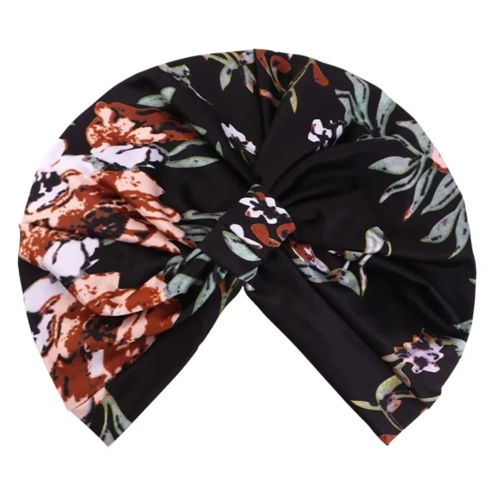 New Bohemia Floral Print Turban Pleated Stretchy Pre Tied Knot Head Wrap Chemo Caps Beanie Hat Muslim Hijab