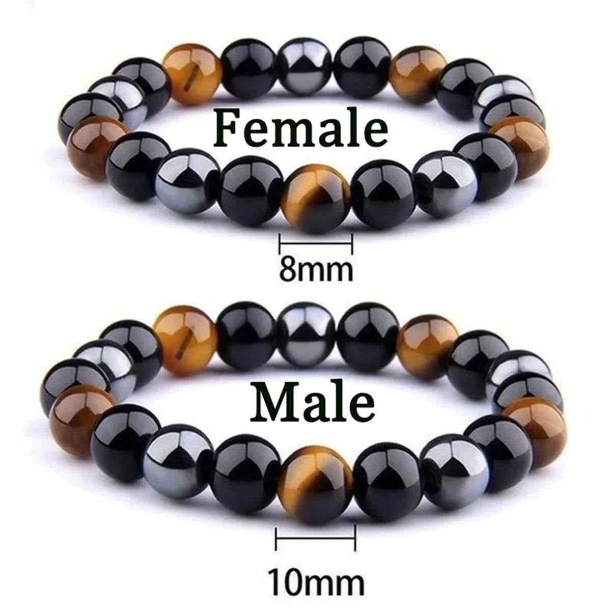 Braccialetti da uomo magnetici in ematite, occhio di tigre e ossidiana nera, tripla protezione, braccialetto da donna per la cura della salute, gioielli per la perdita di peso, idea regalo
