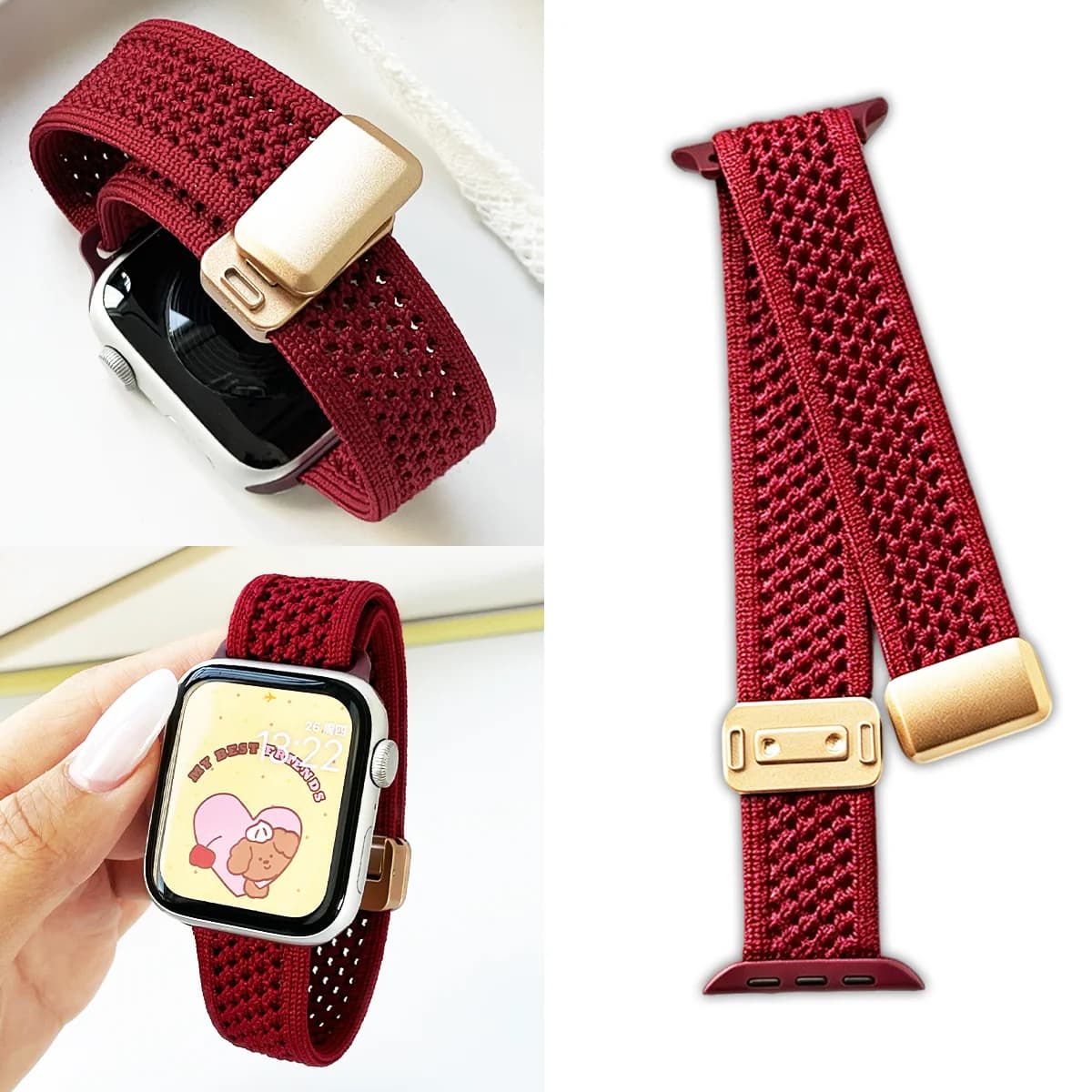 Braided Band For Apple Watch Strap 38/40/41/S10-11 42mm/42/44/45/46/49mm Magnetic Nylon Bracelet iWatch Series 1-11 Ultra 2
