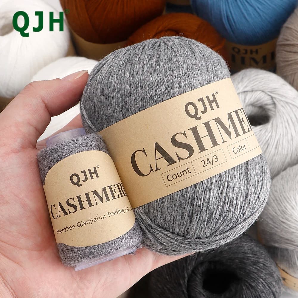 QJH 5 set di lussuosi filati di cashmere per lavorare a maglia e uncinetto - Filati pettinati morbidi e caldi per sciarpe, cappelli, scialli e guanti