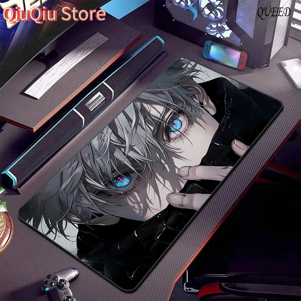 Tappetino per mouse da gioco grande Jujutsu Kaisen Gojo Satoru Mousepad LockEdge Tastiera per computer ispessita Tappetino da scrivania Tappetini antiscivolo in gomma