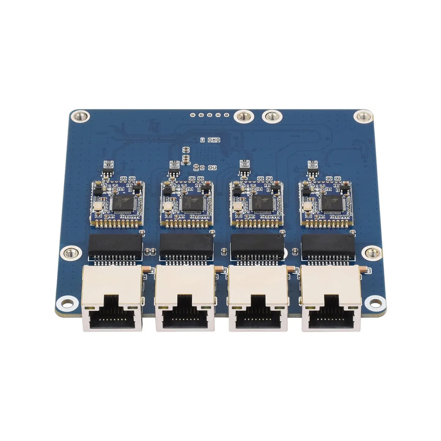 Waveshare PCIe to 4-Channel Gigabit Ethernet HAT for Raspberry Pi 5, Realtek RTL8153 Chip, Plug & Play on Pi OS