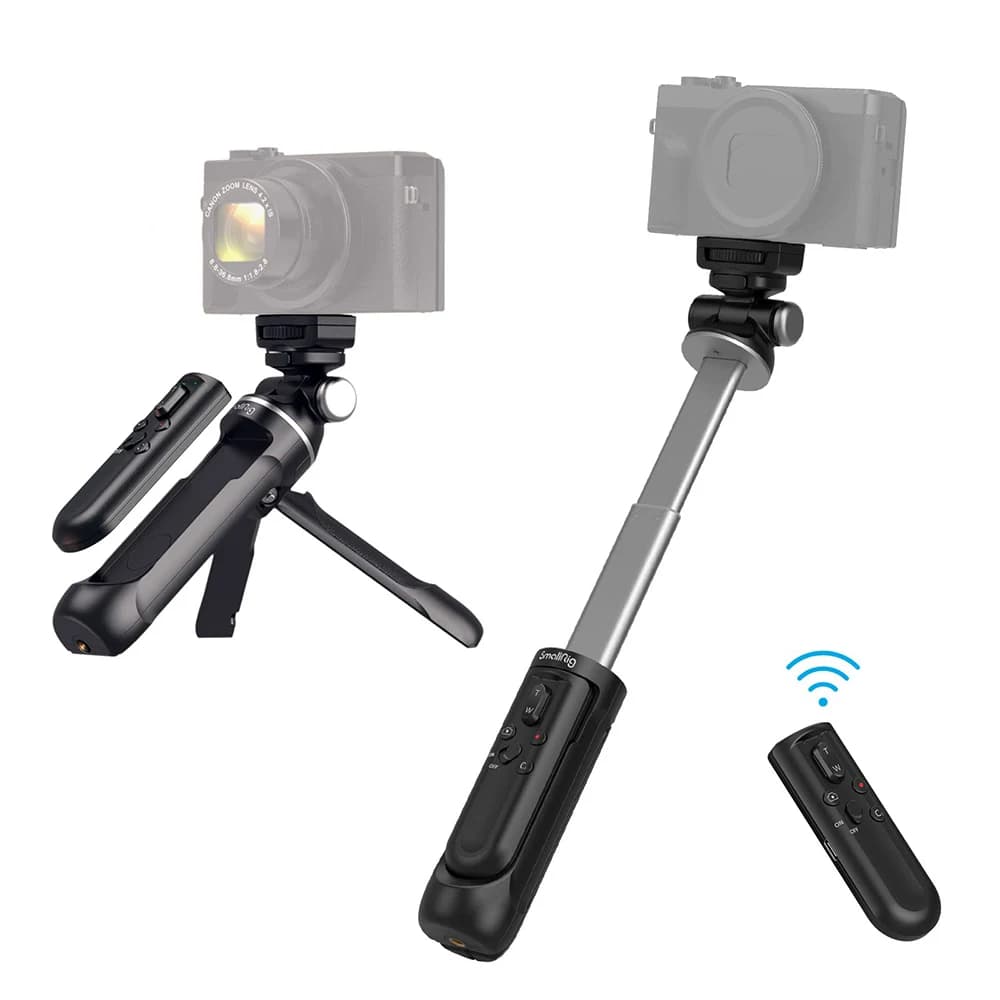 SmallRig Allungabile Telecomando Senza Fili Fotocamera Presa per Tiro Vlogging Treppiede Selfie Stick per Sony Canon Foto/Video/Zoom YouTube