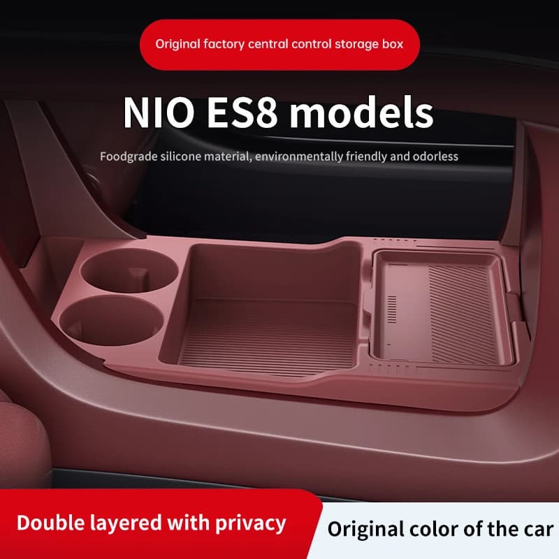 2026 Per Nio EL8 Console centrale in silicone sotto la scatola di immagazzinaggio Nio ES8 Organizzatore di controllo centrale Zerbino Accessori interni per auto