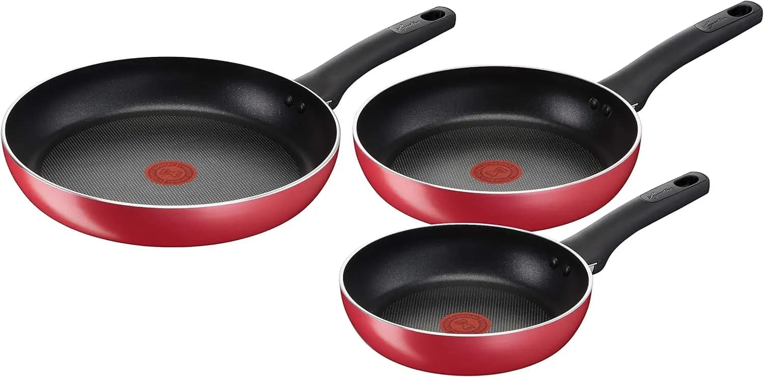 Padella Antiaderente in Acciaio Inox 304 con Coperchio e Design a Punto Rosso Fiammeggiante, per Cucina Domestica, Compatibile con Gas e Induzione