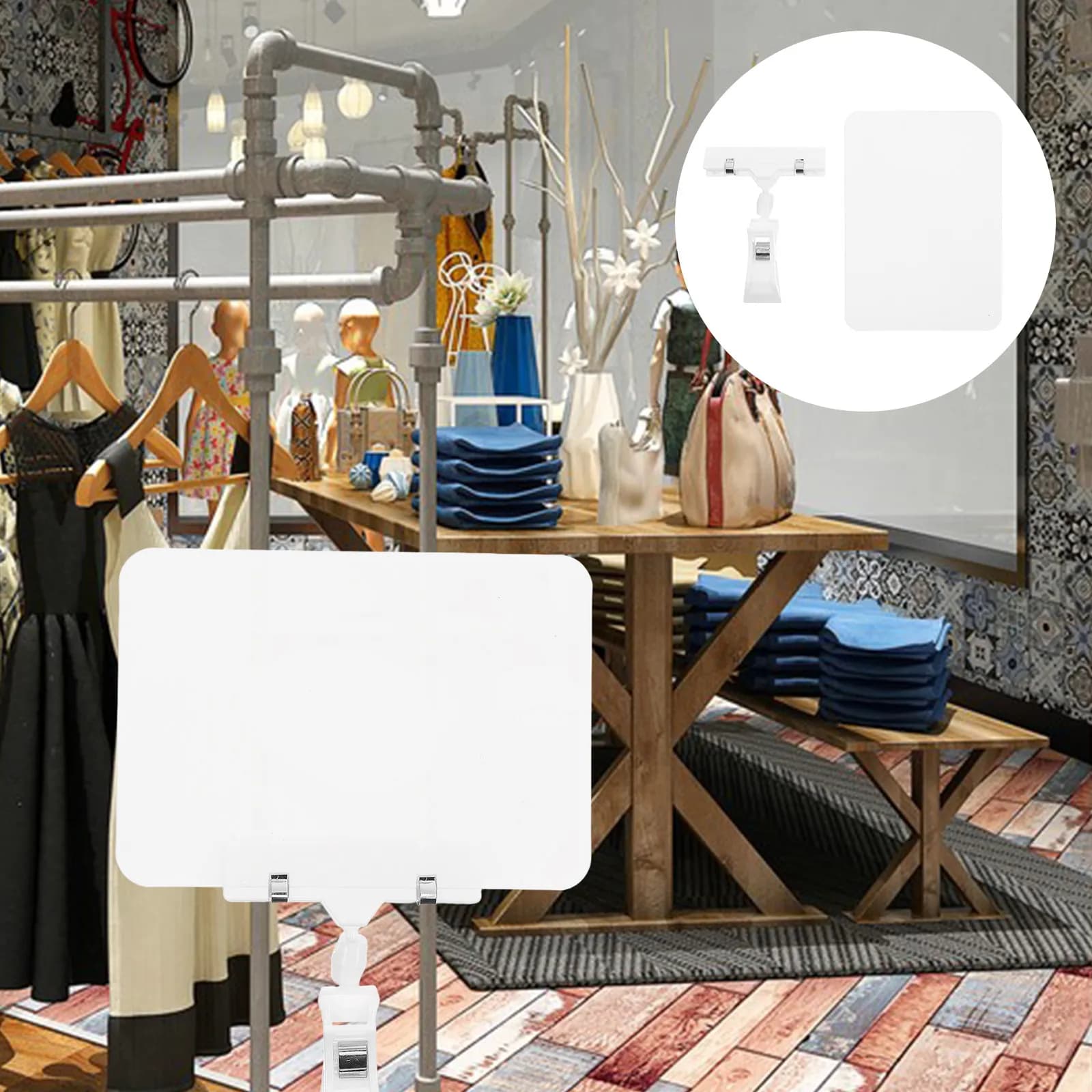 Set di 8 Portaetichette Girevoli in PVC Cancellabili per Esposizione Prezzi in Supermercati e Negozi al Dettaglio