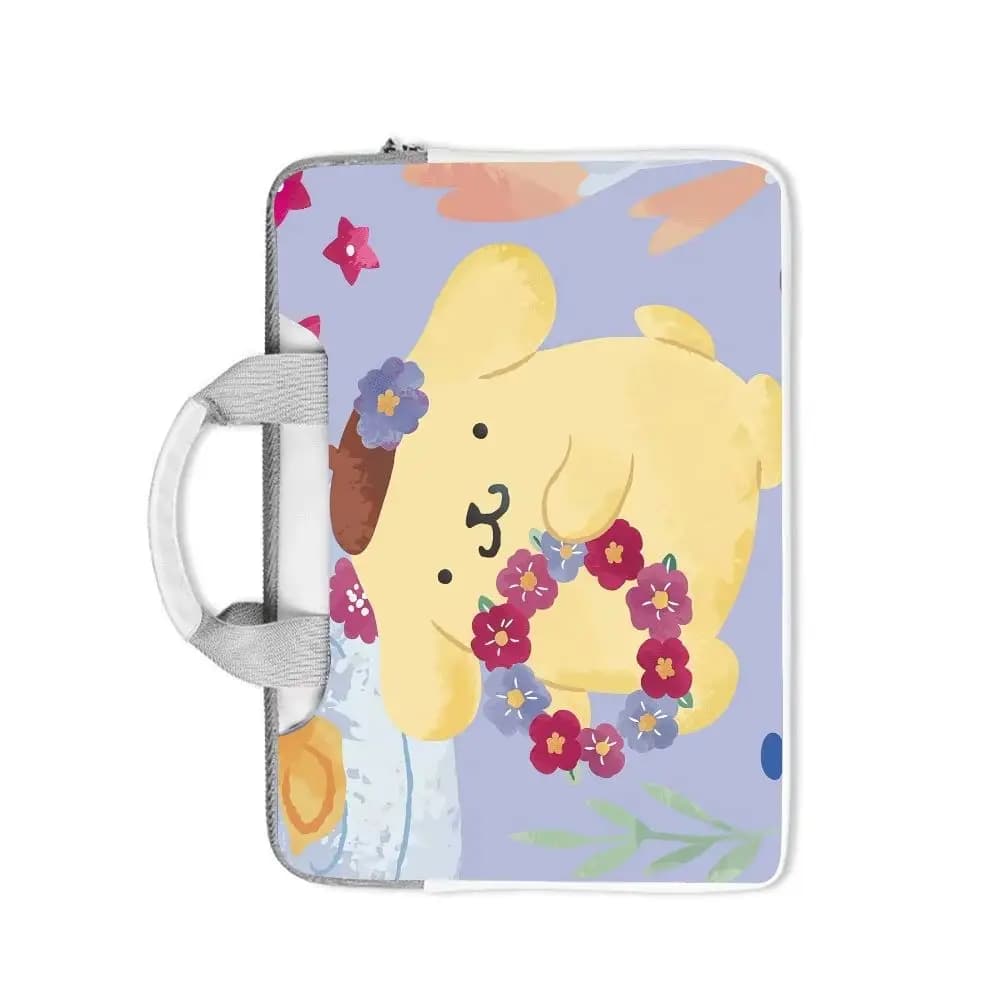 Borsa per laptop Cartoon Hello Kitty Pompom Purin Kuromi da 12 13 14 15 15.6 16 pollici per computer portatile Macbook, borsa a mano, valigetta, regalo