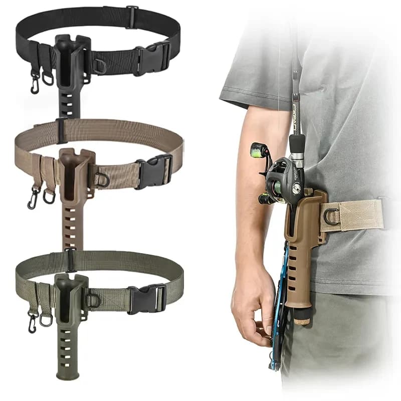 Accessorio per attrezzatura da pesca con portacanna portatile con dispositivo di inserimento per canna da pesca in vita regolabile, strumento per accessori da pesca all'aperto