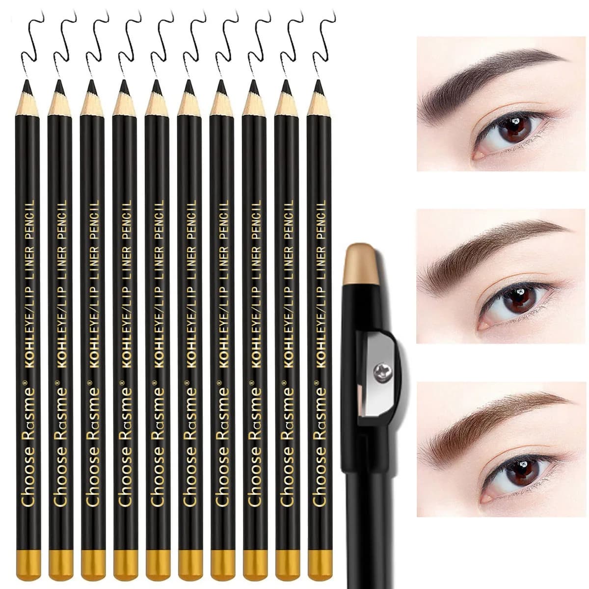 10 Pcs Barber Pencil Edge Hairline Razor Trace Hair barba Shape accessori con temperamatite Hair Line Pen Haircut matita per sopracciglia