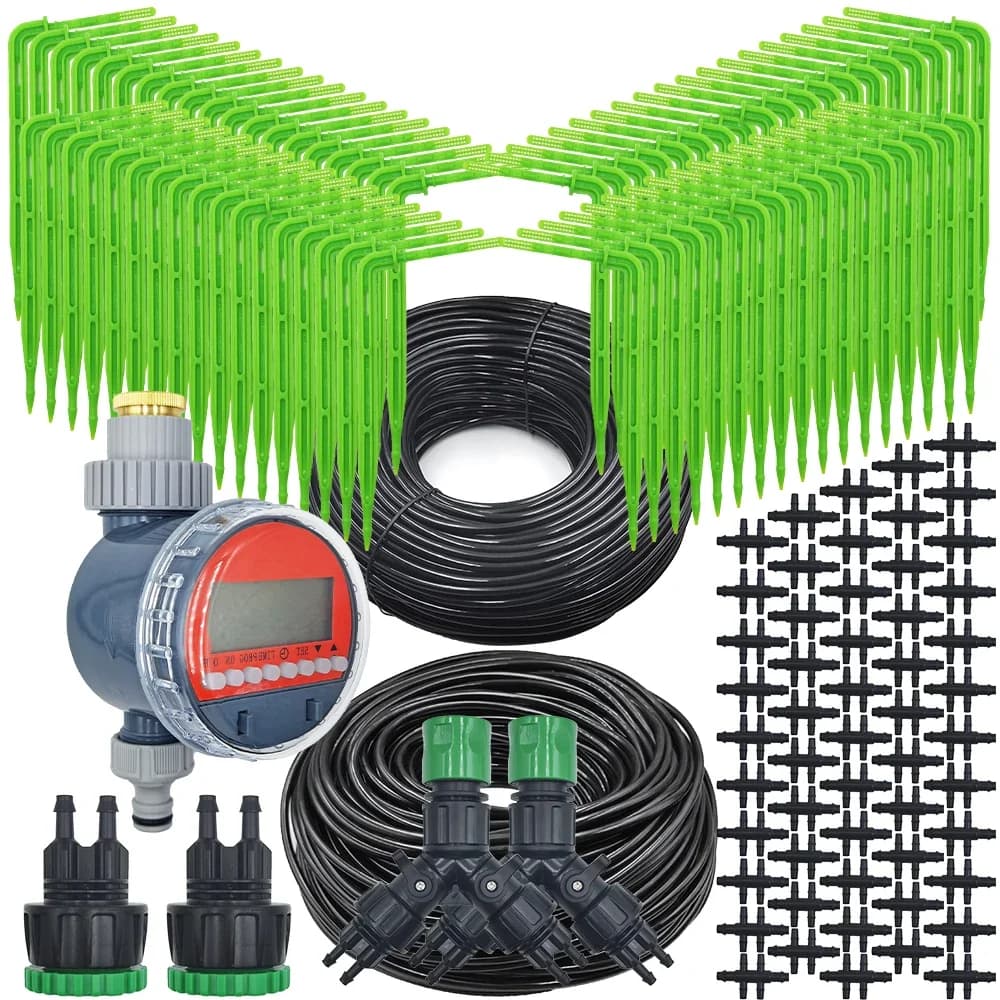 Kit sistema di irrigazione automatica per irrigazione a goccia da giardino Emettitore tubo da 4/7mm a 3/5mm per serra domestica per piante bonsai in vaso