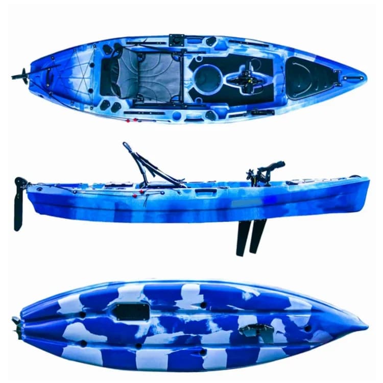 Pedale per bussola Mirag da 11,6 piedi Kayak Paddle Predator, Pedale per pinne oceaniche Kick Up Kayak Pesca Canoa/kayak a sedile singolo con motore