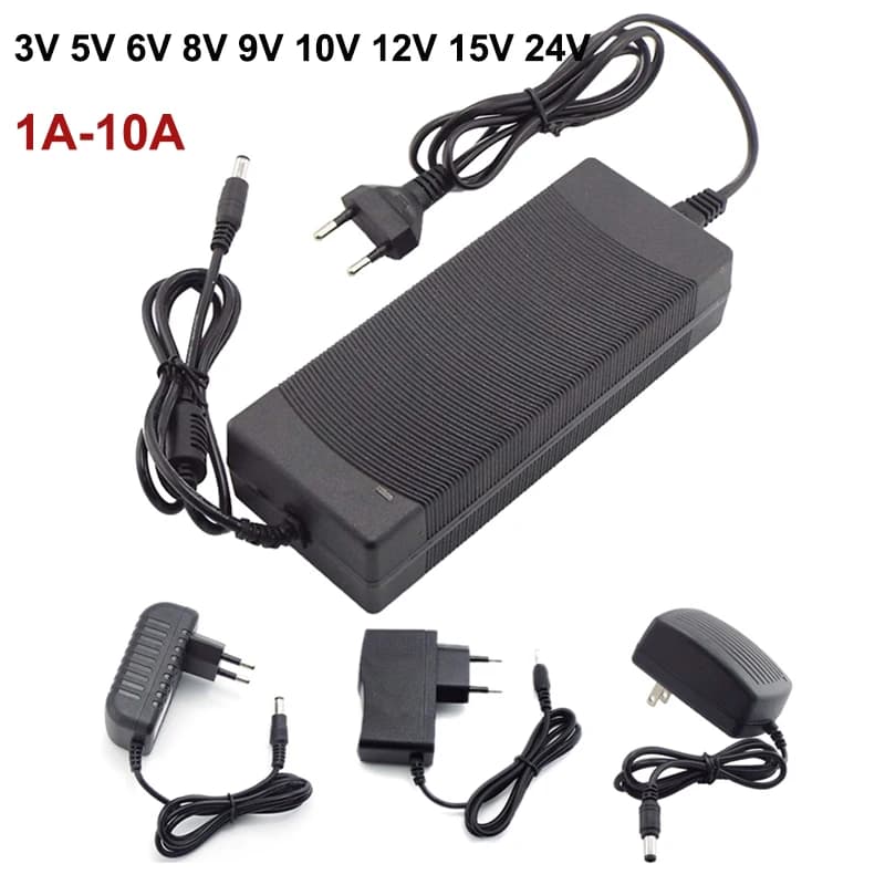 AC DC 3V 5V 6V 8V 9V 10V 12V 15V 24V Adattatore di Alimentazione 1A 2A 3A 5A 6A 8A 10A Caricatore A PARETE per Telecamera CCTV HA CONDOTTO LA Luce a1