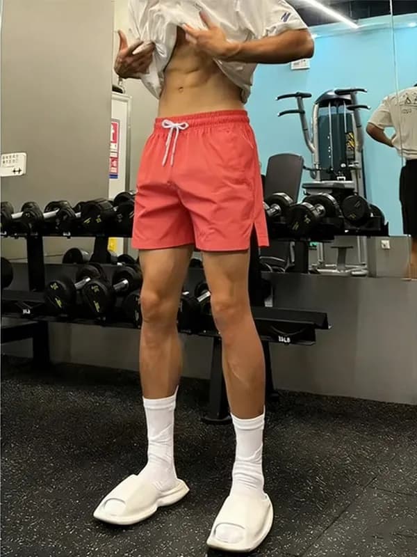 Ice Silk Quick Dry Fitness Casual Shorts Men Summer Large Size Outdoor Running Sports Training Five-Quarter Length Pants